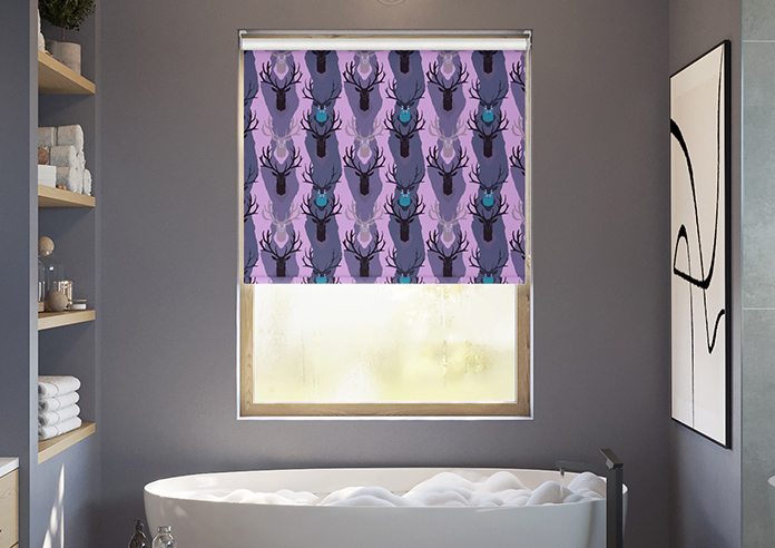 Bold Stags, Purple - Twist&Fit Roller Blind - Image 3